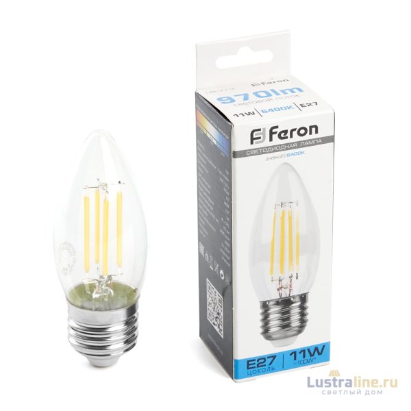 Лампа светодиодная Feron LB-713 Свеча E27 11W 6400K 38274