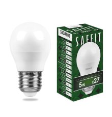 Лампа светодиодная Saffit SBG4505 шар E27 5W 4000K 55026