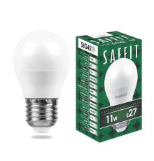 Лампа светодиодная Saffit SBG4511 шар E27 11W 6400K 55141