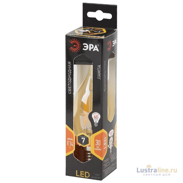 Лампа светодиодная Эра E14 7W 2700K F-LED BXS-7W-827-E14 gold Б0027965 Лампа светодиодная Эра E14 7W 2700K F-LED BXS-7W-827-E14 gold Б0027965