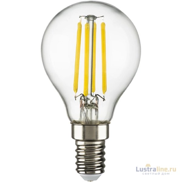 Лампа светодиодная филаментная Lightstar LED Filament E14 6W 3000K груша прозрачная 933802 Лампа светодиодная филаментная Lightstar LED Filament E14 6W 3000K груша прозрачная 933802