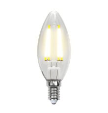 Лампа светодиодная филаментная (UL-00001373) Uniel E14 6W 4000K прозрачная LED-C35-6W/NW/E14/CL PLS02WH