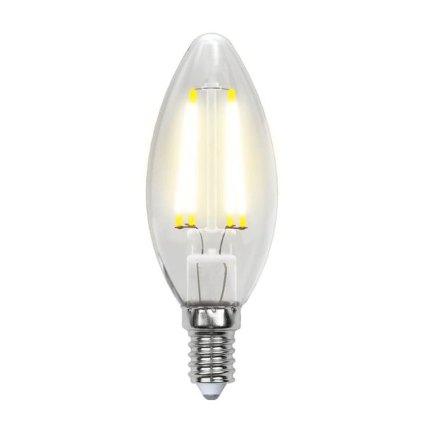 Лампа светодиодная филаментная (UL-00001373) Uniel E14 6W 4000K прозрачная LED-C35-6W/NW/E14/CL PLS02WH