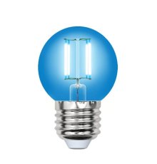 Лампа светодиодная филаментная (UL-00002990) Uniel E27 5W синий LED-G45-5W/BLUE/E27 GLA02BL