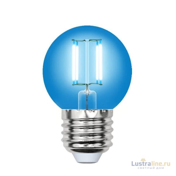 Лампа светодиодная филаментная (UL-00002990) Uniel E27 5W синий LED-G45-5W/BLUE/E27 GLA02BL