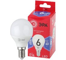 Лампа светодиодная Эра E14 6W 6500K LED P45-6W-865-E14 R Б0045356