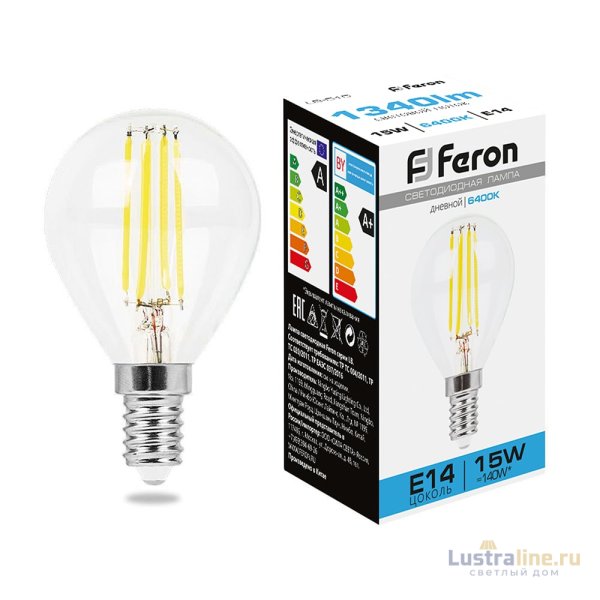 Лампа светодиодная Feron LB-515 Шарик E14 15W 6400K 38251 Лампа светодиодная Feron LB-515 Шарик E14 15W 6400K 38251