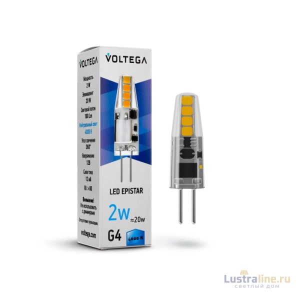 Лампа светодиодная Voltega G4 2W 4000K VG9-K1G4cold2W-12 7143
