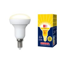 Лампа светодиодная (UL-00003845) Volpe E14 7W 3000K матовая LED-R50-7W/WW/E14/FR/NR