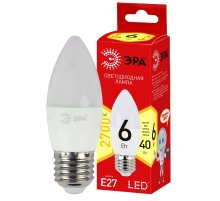 Лампа светодиодная Эра E27 6W 2700K ECO LED B35-6W-827-E27 Б0020620