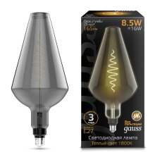 Лампа светодиодная филаментная Gauss E27 8,5W 1800K серая 180802005