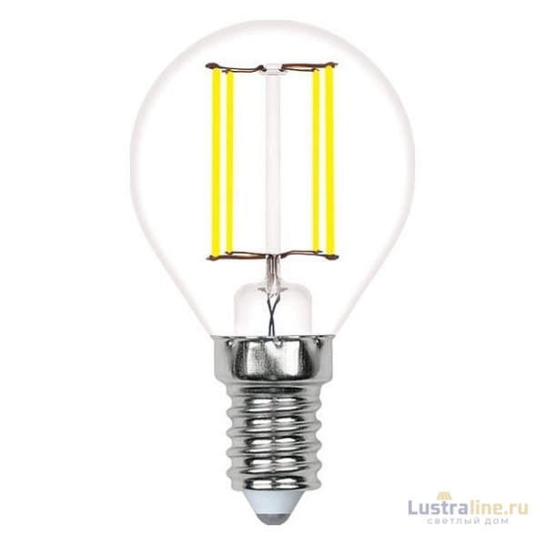 Лампа светодиодная филаментная Volpe E14 6W 4000K прозрачная LED-G45-6W/4000K/E14/CL/SLF UL-00008317