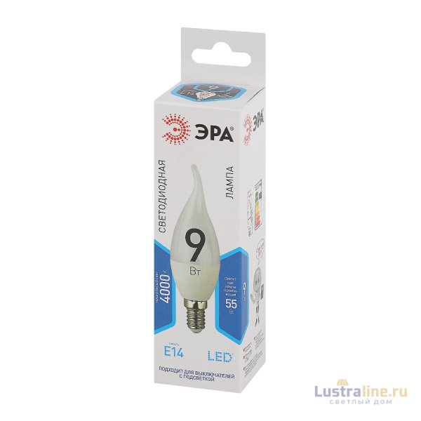 Лампа светодиодная Эра E14 9W 4000K LED BXS-9W-840-E14 Б0027974 Лампа светодиодная Эра E14 9W 4000K LED BXS-9W-840-E14 Б0027974
