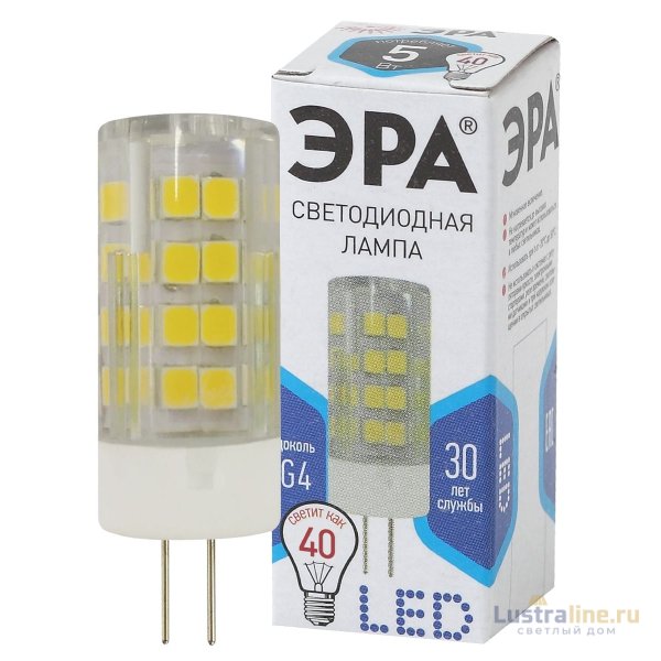 Лампа светодиодная Эра G4 5W 4000K LED JC-5W-220V-CER-840-G4 Б0027858 Лампа светодиодная Эра G4 5W 4000K LED JC-5W-220V-CER-840-G4 Б0027858