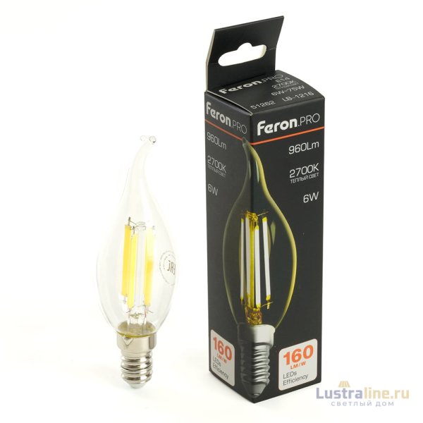 Лампа светодиодная Feron LB-1216 E14 6W 2700K 51262 Лампа светодиодная Feron LB-1216 E14 6W 2700K 51262