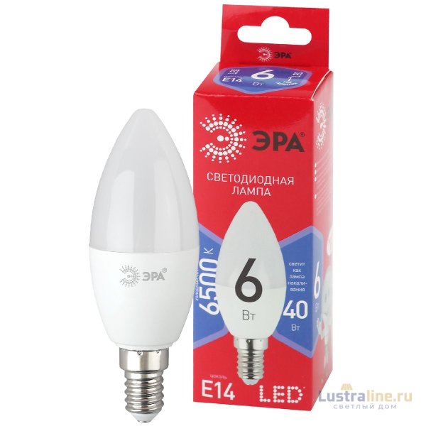 Лампа светодиодная Эра E14 6W 6500K LED B35-6W-865-E14 R Б0045339