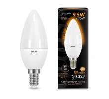 Лампа светодиодная Gauss E14 9.5W 3000K матовая 103101110