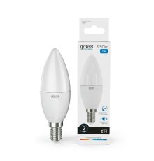 Лампа светодиодная Gauss E14 12W 6500K свеча матовая 33132