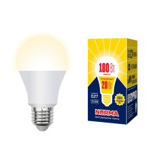 Лампа светодиодная (UL-00004030) Volpe E27 20W 3000K матовая LED-A65-20W/WW/E27/FR/NR