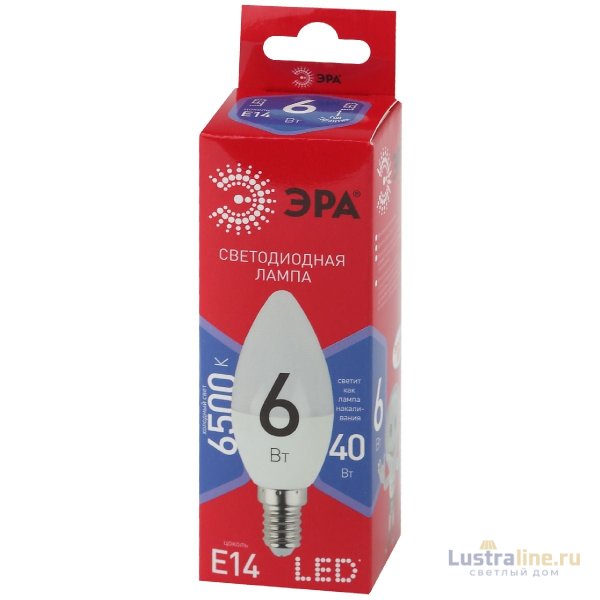 Лампа светодиодная Эра E14 6W 6500K LED B35-6W-865-E14 R Б0045339