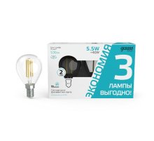 Лампа светодиодная Gauss Basic Filament E14 5,5W 4100K 1051126T
