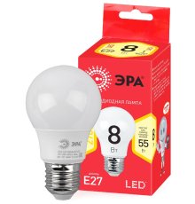 Лампа светодиодная Эра E27 8W 2700K ECO LED A55-8W-827-E27 Б0032095
