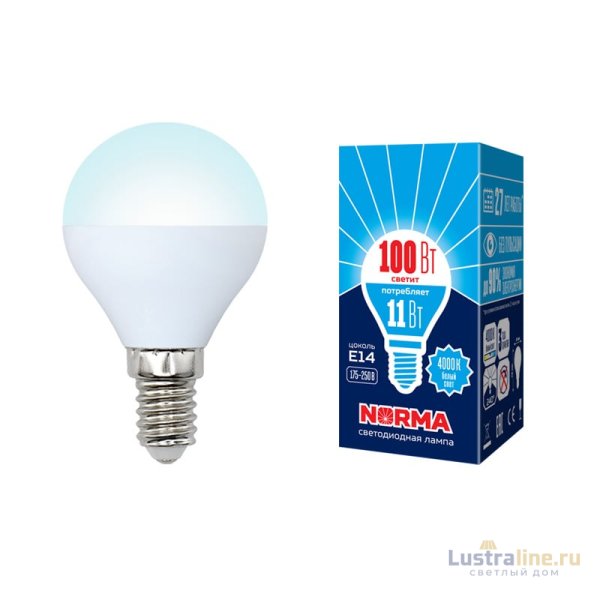 Лампа светодиодная (UL-00003831) Volpe E14 11W 4000K матовая LED-G45-11W/NW/E14/FR/NR Лампа светодиодная (UL-00003831) Volpe E14 11W 4000K матовая LED-G45-11W/NW/E14/FR/NR