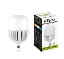 Лампа светодиодная Feron E27-E40 100W 6400K Цилиндр Матовая LB-65 25827