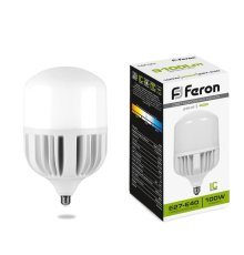 Лампа светодиодная Feron E27-E40 100W 6400K Цилиндр Матовая LB-65 25827