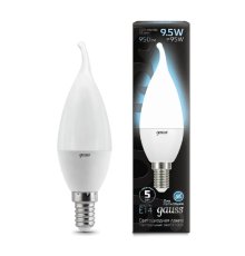 Лампа светодиодная Gauss E14 9.5W 4100K матовая 104101210