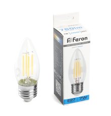 Лампа светодиодная Feron LB-66 Свеча E27 7W 6400K 38272