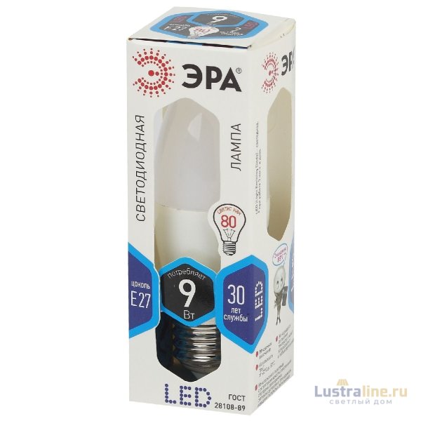 Лампа светодиодная Эра E27 9W 4000K LED B35-9W-840-E27 Б0027972 Лампа светодиодная Эра E27 9W 4000K LED B35-9W-840-E27 Б0027972