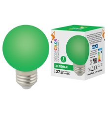 Лампа светодиодная Volpe E27 3W зеленая LED-G60-3W/Green/E27/FR/С UL-00006958