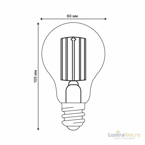 Лампа светодиодная филаментная Uniel LED-A60-5W/3000K/E27/CL GLY01TR UL-00011932
