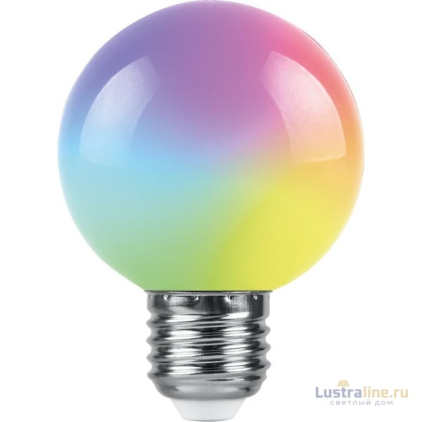 Лампа светодиодная Feron LB-371 шар матовый E27 3W RGB быстрая смена цвета 38127 Лампа светодиодная Feron LB-371 шар матовый E27 3W RGB быстрая смена цвета 38127