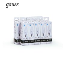 Лампа светодиодная Gauss E14 6W 4100K свеча на ветру матовая 34126