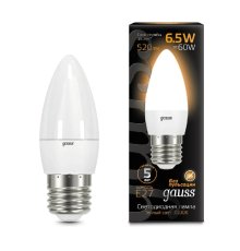 Лампа светодиодная Gauss E27 6.5W 2700К матовая 103102107