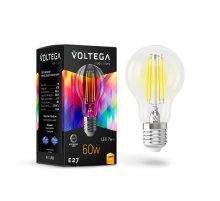 Лампа светодиодная Voltega E27 7W 2800K груша прозрачная VG10-A60E27warm7W-F 7140