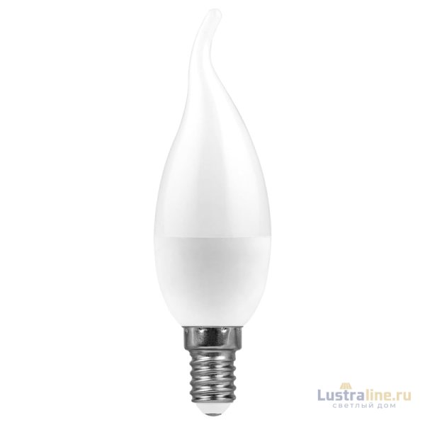 Лампа светодиодная Feron E14 9W 6400K свеча на ветру LB-570 38136