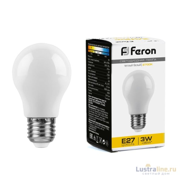 Лампа светодиодная Feron LB-375 E27 3W 2700K 38266 Лампа светодиодная Feron LB-375 E27 3W 2700K 38266