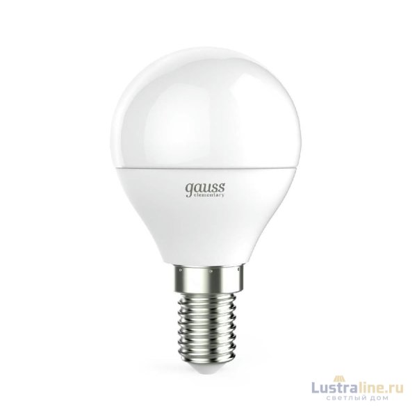 Лампа светодиодная Gauss E14 8W 3000K шар матовый 53118