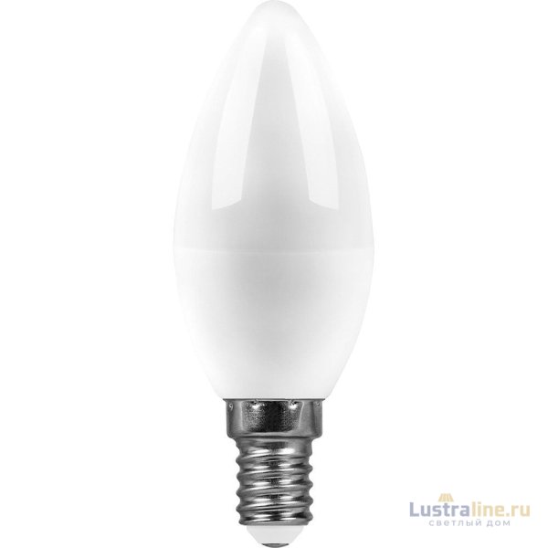 Лампа светодиодная Feron E14 7W 6400K свеча матовая SBC3707 55169
