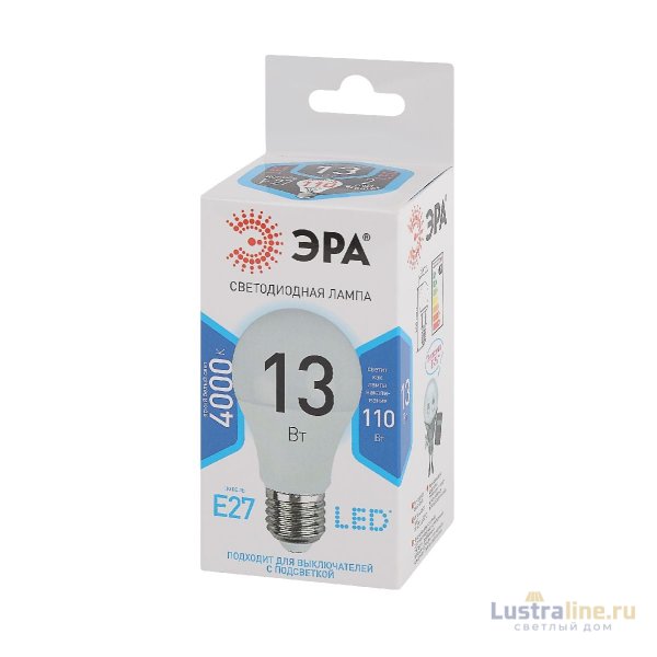 Лампа светодиодная Эра E27 13W 4000K LED A60-13W-840-E27 Б0020537