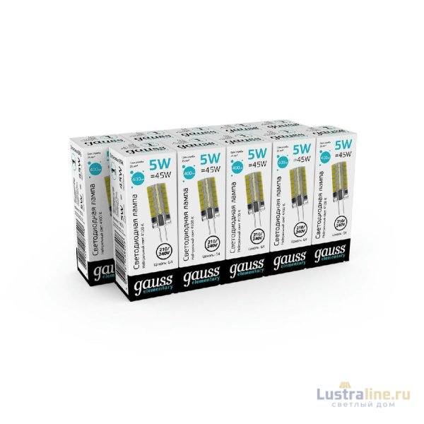 Светодиодная лампа Gauss Elementary G4 5W 4100K 18025