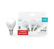 Лампа светодиодная Gauss Basic E14 5,5W 4100K 10531252T
