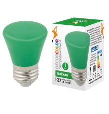 Лампа светодиодная Volpe Decor color LED-D45-1W/GREEN/E27/FR/С BELL UL-00005640