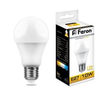 Лампа светодиодная Feron E27 10W 2700K Шар Матовая LB-92 25457 УЦ