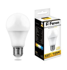 Лампа светодиодная Feron E27 10W 2700K Шар Матовая LB-92 25457 УЦ