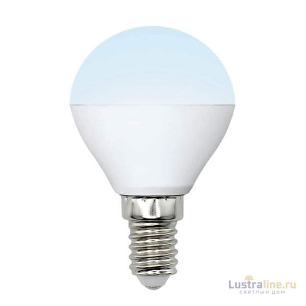 Лампа светодиодная (UL-00002376) Uniel E14 6W 4000K матовая LED-G45-6W/NW/E14/FR/MB PLM11WH