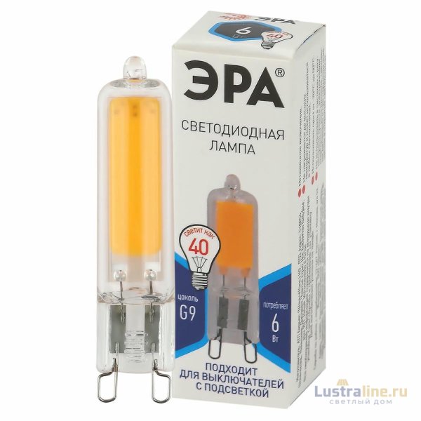 Лампа светодиодная Эра G9 6W 4000K LED JCD-6W-GL-840-G9 Б0049086 Лампа светодиодная Эра G9 6W 4000K LED JCD-6W-GL-840-G9 Б0049086